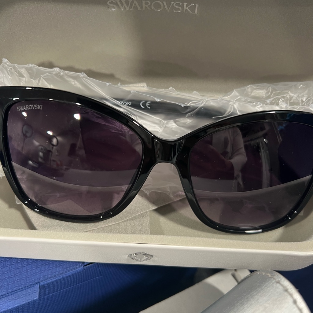 Swarovski Black Fashion Sunglasses With Uv Protection